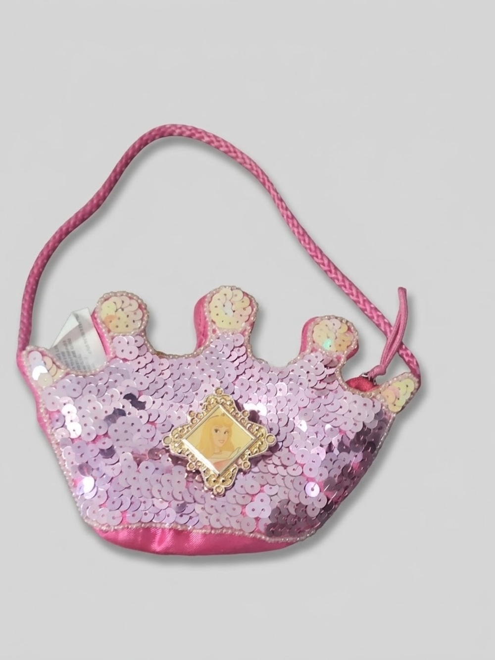 Disney Pink Sequin Princess Crown Purse Sleeping Beauty Dress Up Girls